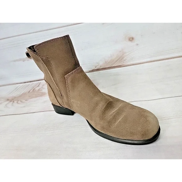 Ecco Womens US Size 7 Touch 15B Brown Suede Leather Slip On Ankle Boots Booties - Picture 14 of 16